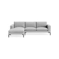 New Standard Sofa with Chaise by Blu Dot in Maharam Mode In Intaglio with Black legs, left-facing, upholstery detail