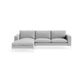 New Standard Sofa with Chaise by Blu Dot in Maharam Mode In Intaglio with White legs, left-facing, upholstery detail