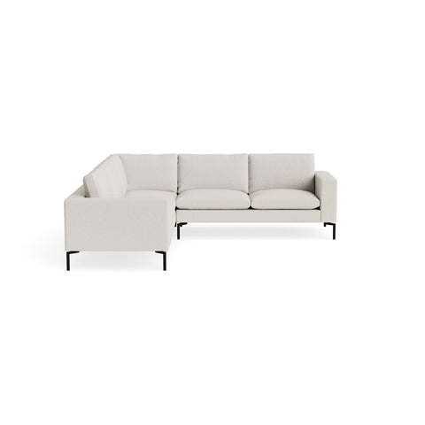 New Standard Sectional Sofa by Blu Dot in Vos Bone with Black legs, left-facing, upholstery detail