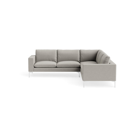 New Standard Sectional Sofa by Blu Dot in Maharam Mode In Clavicle with White legs, right-facing, upholstery detail
