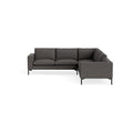 New Standard Sectional Sofa by Blu Dot in Kelso Charcoal with Black legs, right-facing, upholstery detail