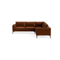 New Standard Sectional Sofa by Blu Dot in Copper Velvet with Black legs, right-facing, upholstery detail