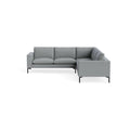 New Standard Sectional Sofa by Blu Dot in Kvadrat Guest Grey Blue with Black legs, right-facing, upholstery detail