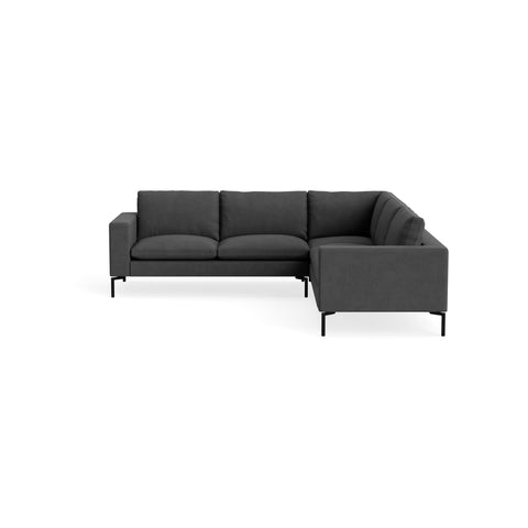 New Standard Sectional Sofa by Blu Dot in Maharam Meld In Panda with Black legs, right-facing, upholstery detail