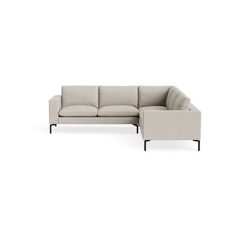 New Standard Sectional Sofa by Blu Dot in Kelso Sand with Black legs, right-facing, upholstery detail