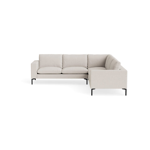 New Standard Sectional Sofa by Blu Dot in Vos Bone with Black legs, right-facing, upholstery detail