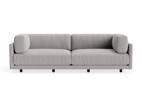Sunday 102" Sofa by Blu Dot, three-seat with bolster cushions, in Agnew Grey