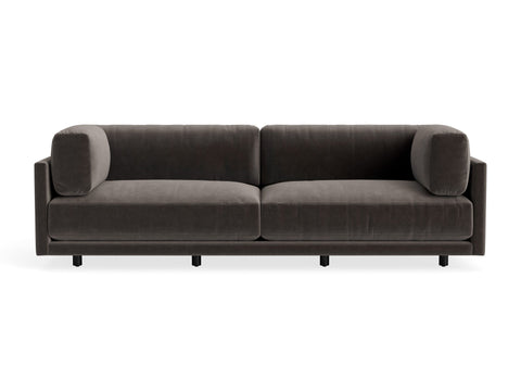 Sunday 102" Sofa by Blu Dot, three-seat with bolster cushions, in Storm Velvet