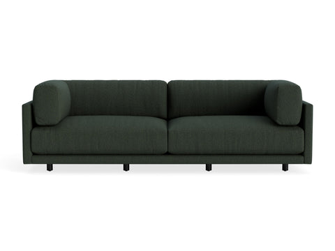 Sunday 102" Sofa by Blu Dot, three-seat with bolster cushions, in Vos Evergreen
