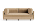 Sunday 82" Sofa by Blu Dot in Camel Velvet, three-seat with bolster cushions