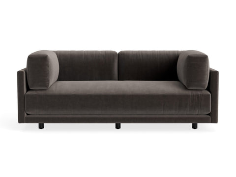 Sunday 82" Sofa by Blu Dot in Loden Green Velvet, three-seat with bolster cushions