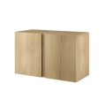 String Furniture Pira Cabinet in white oak, 26.1 inch shelf cabinet with discreet handles, white background packshot