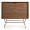dang 2 door modern nightstand by Blu Dot in walnut and white