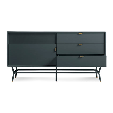 Dang 1 Door / 3 Drawer Console by Blu Dot in navy green
