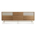 Dang 2 Door / 2 Drawer Console by Blu Dot in walnut and white
