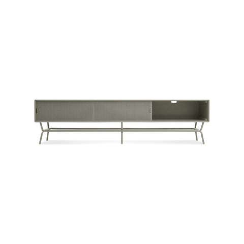 Dang Long and Low by Blu Dot in Risk Averse Grey, shown open