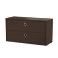 dark oak chest of drawers, 22.8" wide, two drawers for String® System modular shelving