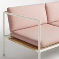 Dog Days Outdoor 3 Seat Sofa by Blu Dot in Sunbrella Blush / White, arm and Sunbrella cushion detail