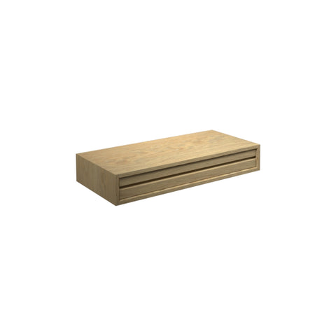 DK3 Royal System desk cabinet with one drawer in oiled oak, on a white background