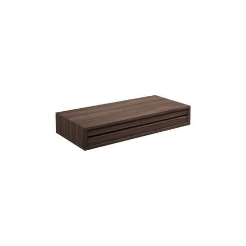 DK3 Royal System desk cabinet with one drawer in smoked oak, on a white background