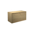 DK3 Royal System cabinet with a bar and desk drop-front in lacquered oak, on a white background