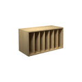 DK3 Royal System LP storage cabinet in lacquered oak, on a white background
