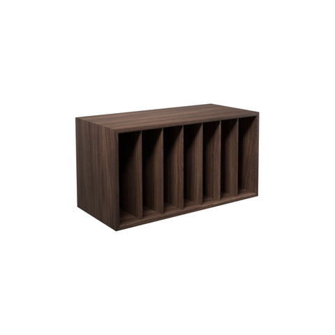 DK3 Royal System LP storage cabinet in smoked oak, on a white background