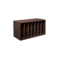 DK3 Royal System LP storage cabinet in walnut, on a white background