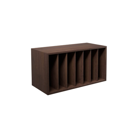 DK3 Royal System LP storage cabinet in walnut, on a white background