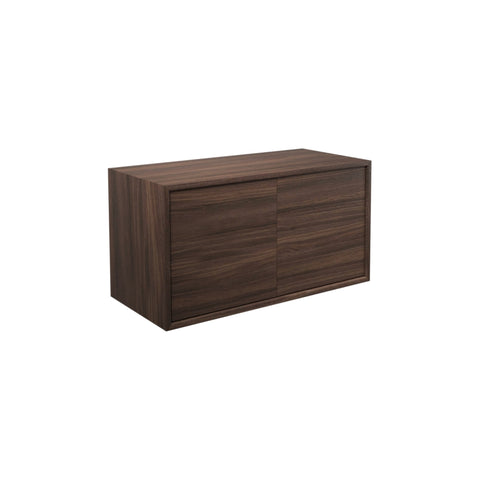 DK3 Royal System cabinet with two push doors and a wood front in smoked oak, on a white background