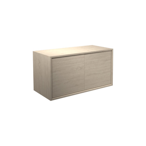 DK3 Royal System cabinet with two push doors and a wood front in soaped oak, on a white background