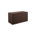 DK3 Royal System cabinet with two push doors and a woven wood front in lacquered walnut, on a white background