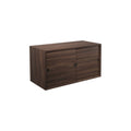 DK3 Royal System cabinet with two sliding wood doors in smoked oak, on a white background