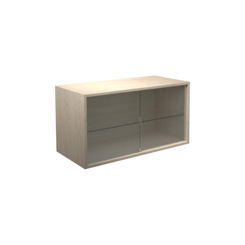 DK3 Royal System cabinet with two sliding glass doors in soaped oak, on a white background