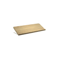 DK3 Royal System magazine shelf with an angled front, 31.5" wide in lacquered oak, on a white background