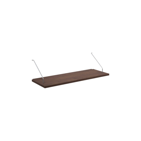 DK3 Royal System shelf, 31.5" wide and 11.8" deep in lacquered walnut, on a white background