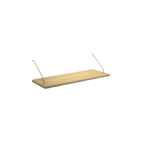 DK3 Royal System shelf, 31.5" wide and 11.8" deep in oiled oak, on a white background