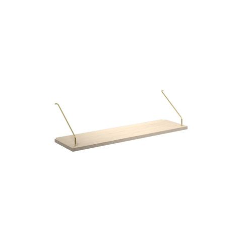 DK3 Royal System shelf, 31.5" wide and 9.4" deep in soaped oak, on a white background