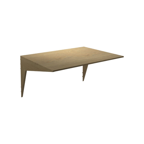 DK3 System Cado shelf, 31.5" wide and 23.6" deep in oiled oak, on a white background