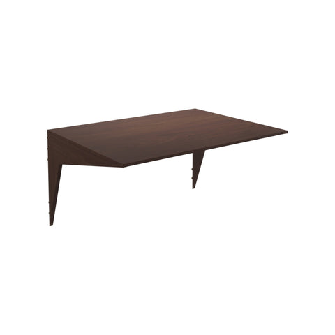 DK3 System Cado shelf, 31.5" wide and 23.6" deep in walnut, on a white background