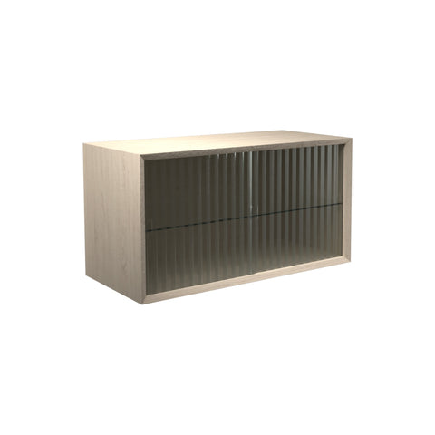 DK3 System Cado Sideboard 2 Sliding Rippled Glass Doors in Soaped Oak