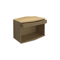 DK3 System Ultra open cabinet with one drawer in oiled oak, on a white background
