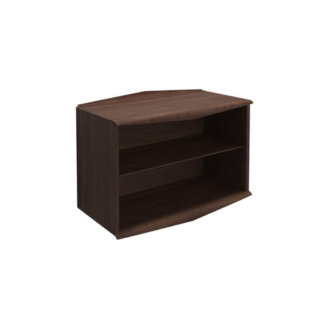 DK3 System Ultra open cabinet with an adjustable shelf in walnut, on a white background