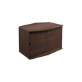 DK3 System Ultra cabinet with two sliding doors and a wood front in walnut, on a white background