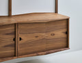 DK3 System Ultra walnut cabinet with sliding doors, close view of the grain