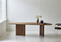 DK3 Tangent Table Rectangular in smoked oak in a white room