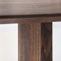 DK3 Ten Table Rectangular in smoked oak, fluted panel base seen close up