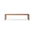 DK3 Jeppe Utzon Table #1 in Oiled Wild Oak, solid wood dining table with a straight edge, side view on white