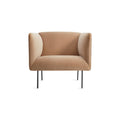 Dandy Lounge Chair by Blu Dot in Camel Velvet, low front view