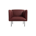 Dandy Lounge Chair by Blu Dot in Oxblood Leather, low front view